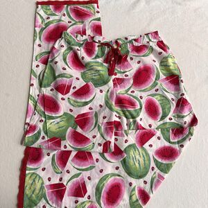 Nick & Nora SMALL Sleepwear Pajama Pants Watermelon Ladybugs Pink Drawstring
